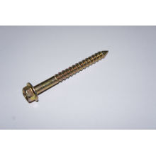 Hexagon flange head tapping screw with yellow zinc